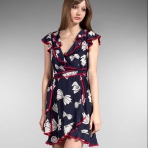 Nanette Lepore “Swept Away” Silk Wrap Dress, 0 XS